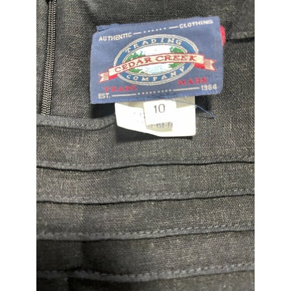 Cedar Creek Trading Co 10 Black Crew Zip Linen-Rayon Short Sleeve Maxi Dress - Picture 6 of 6